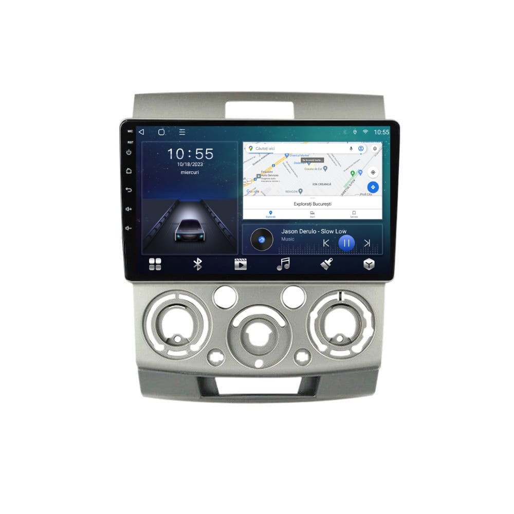 Navigatie dedicata cu Android Ford Ranger 2005 - 2011, 2GB RAM, Radio GPS Dual Zone, Display HD QLED 9" Touchscreen, Internet Wi-Fi si slot SIM 4G, Bluetooth, MirrorLink, USB