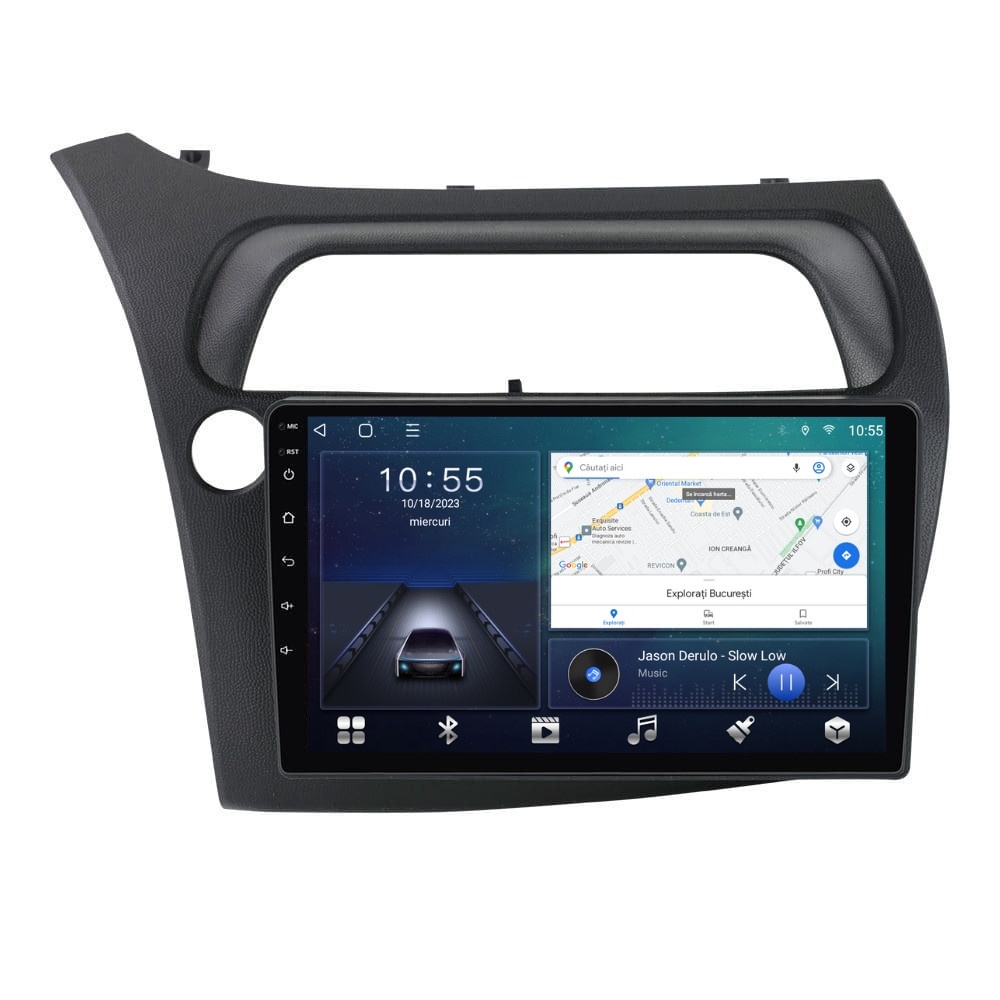 Navigatie dedicata cu Android Honda Civic VIII Hatchback 2006 - 2011, 2GB RAM, Radio GPS Dual Zone, Display HD QLED 9" Touchscreen, Internet Wi-Fi si slot SIM 4G, Bluetooth, MirrorLink, USB