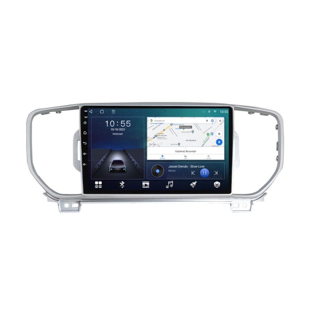 Navigatie dedicata cu Android KIA Sportage 2016 - 2018, 2GB RAM, Radio GPS Dual Zone, Display HD QLED 9" Touchscreen, Internet Wi-Fi si slot SIM 4G, Bluetooth, MirrorLink, USB