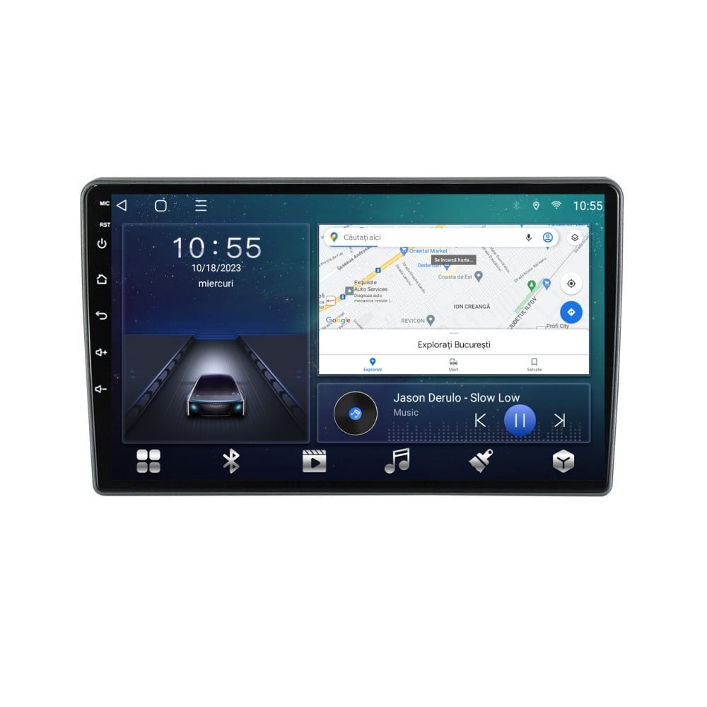 Navigatie dedicata cu Android Jeep Wrangler III (JK) 2015 - 2018, 2GB RAM, Radio GPS Dual Zone, Display HD QLED 10" Touchscreen, Internet Wi-Fi si slot SIM 4G, Bluetooth, MirrorLink, USB