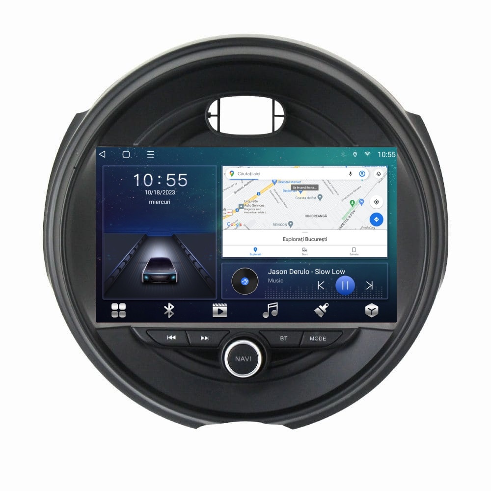 Navigatie dedicata cu Android Mini Countryman (F60) 2016 - 2020, 2GB RAM, Radio GPS Dual Zone, Display HD QLED 9" Touchscreen, Internet Wi-Fi si slot SIM 4G, Bluetooth, MirrorLink, USB