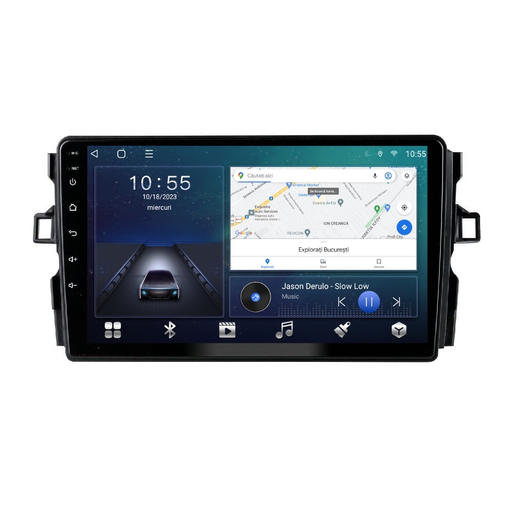 Navigatie dedicata cu Android Toyota Auris 2006 - 2012, 2GB RAM, Radio GPS Dual Zone, Display HD QLED 9" Touchscreen, Internet Wi-Fi si slot SIM 4G, Bluetooth, MirrorLink, USB