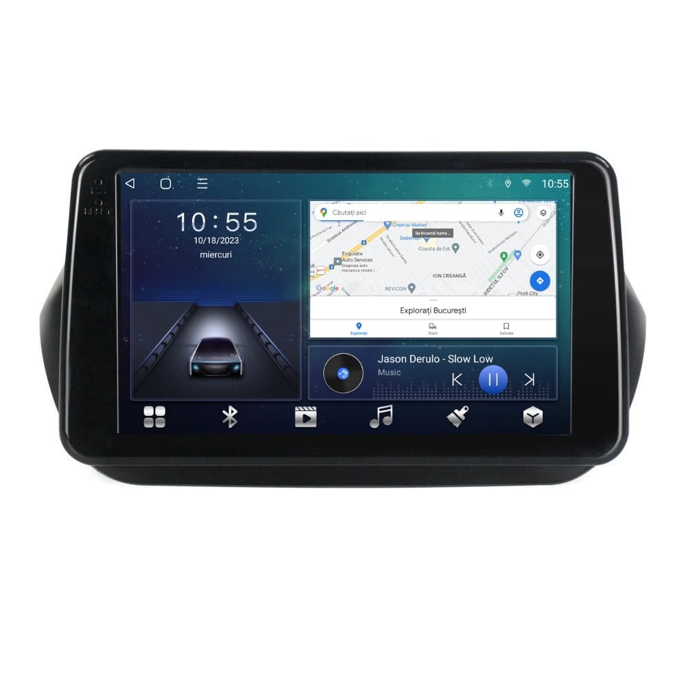 Navigatie dedicata cu Android Fiat Fiorino 2007 - 2021, 2GB RAM, Radio GPS Dual Zone, Display HD QLED 9" Touchscreen, Internet Wi-Fi si slot SIM 4G, Bluetooth, MirrorLink, USB