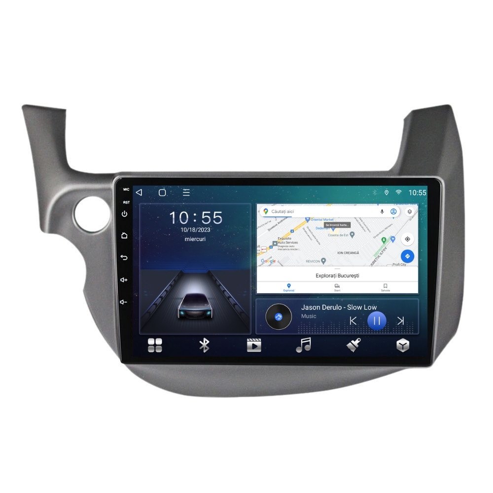 Navigatie dedicata cu Android Honda Jazz III 2007 - 2013, 2GB RAM, Radio GPS Dual Zone, Display HD QLED 10" Touchscreen, Internet Wi-Fi si slot SIM 4G, Bluetooth, MirrorLink, USB