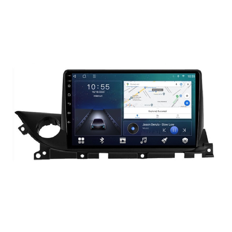Navigatie dedicata cu Android Mazda 6 dupa 2018, 2GB RAM, Radio GPS Dual Zone, Display HD QLED 9" Touchscreen, Internet Wi-Fi si slot SIM 4G, Bluetooth, MirrorLink, USB