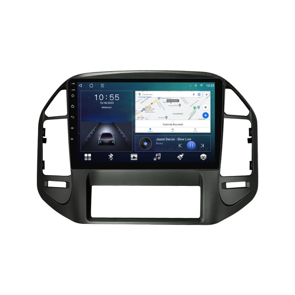 Navigatie dedicata cu Android Mitsubishi Pajero III 2001 - 2006, 2GB RAM, Radio GPS Dual Zone, Display HD QLED 10" Touchscreen, Internet Wi-Fi si slot SIM 4G, Bluetooth, MirrorLink, USB