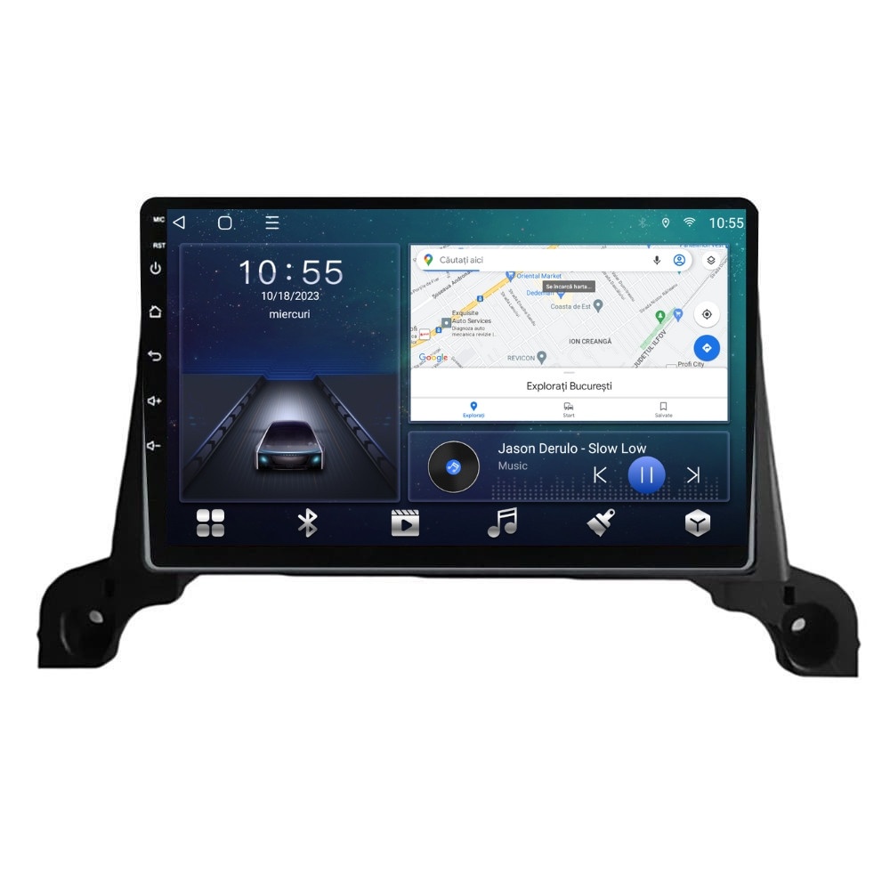 Navigatie dedicata cu Android Peugeot 5008 2017 - 2020, 2GB RAM, Radio GPS Dual Zone, Display HD QLED 9" Touchscreen, Internet Wi-Fi si slot SIM 4G, Bluetooth, MirrorLink, USB