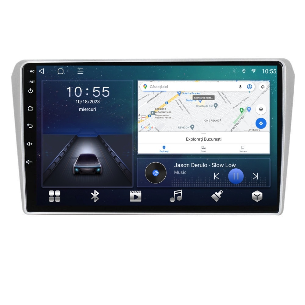 Navigatie dedicata cu Android Toyota Avensis T25 2003 - 2009, 2GB RAM, Radio GPS Dual Zone, Display HD QLED 9" Touchscreen, Internet Wi-Fi si slot SIM 4G, Bluetooth, MirrorLink, USB
