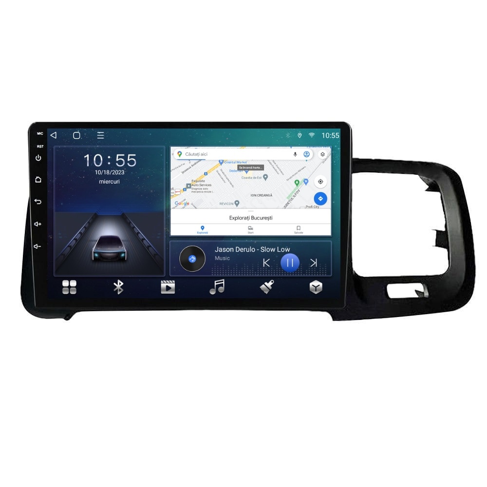 Navigatie dedicata cu Android Volvo S60 II / V60 I 2014 - 2018, 2GB RAM, Radio GPS Dual Zone, Display HD QLED 9" Touchscreen, Internet Wi-Fi si slot SIM 4G, Bluetooth, MirrorLink, USB