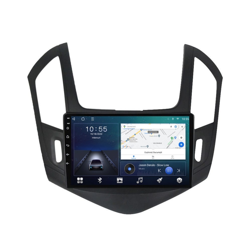 Navigatie dedicata cu Android Chevrolet Cruze 2013 - 2015, 2GB RAM, Radio GPS Dual Zone, Display HD QLED 9" Touchscreen, Internet Wi-Fi si slot SIM 4G, Bluetooth, MirrorLink, USB
