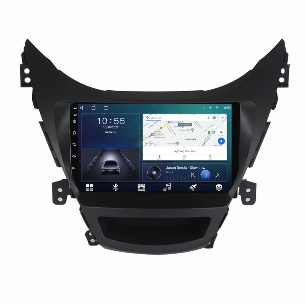 Navigatie dedicata cu Android Hyundai Elantra V 2010 - 2014, 2GB RAM, Radio GPS Dual Zone, Display HD QLED 9" Touchscreen, Internet Wi-Fi si slot SIM 4G, Bluetooth, MirrorLink, USB