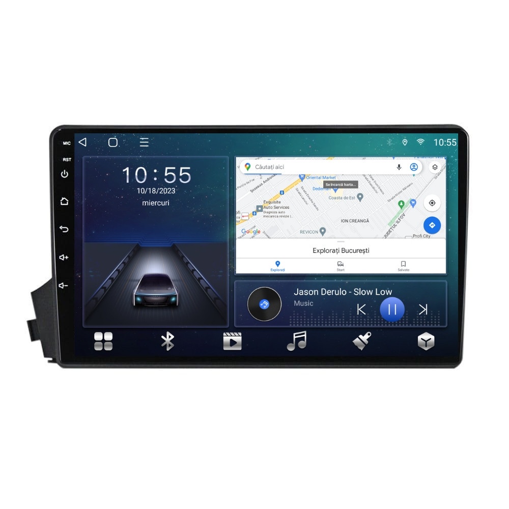 Navigatie dedicata cu Android Ssangyong Kyron 2005 - 2011, 2GB RAM, Radio GPS Dual Zone, Display HD QLED 9" Touchscreen, Internet Wi-Fi si slot SIM 4G, Bluetooth, MirrorLink, USB