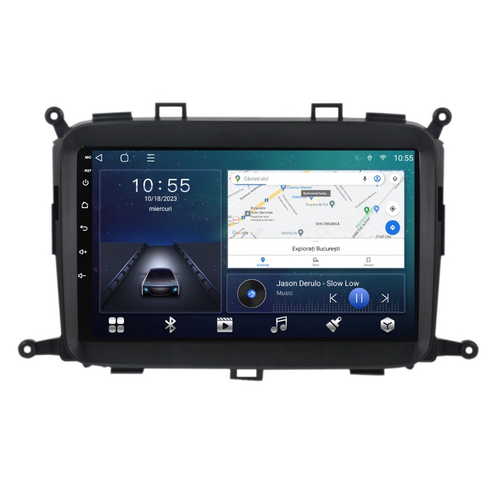 Navigatie dedicata cu Android Kia Carens IV 2013 - 2018, 2GB RAM, Radio GPS Dual Zone, Display HD QLED 9" Touchscreen, Internet Wi-Fi si slot SIM 4G, Bluetooth, MirrorLink, USB