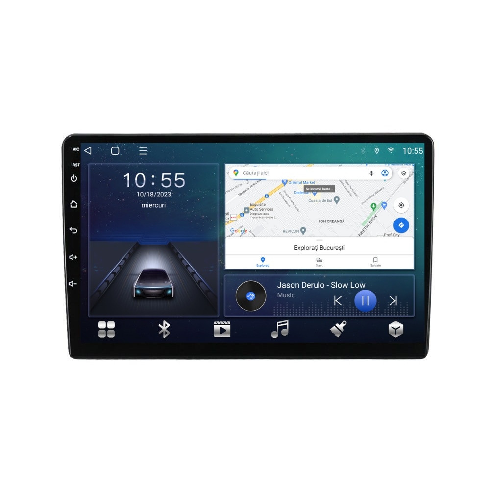 Navigatie dedicata cu Android Renault Clio V dupa 2019, 2GB RAM, Radio GPS Dual Zone, Display HD QLED 9" Touchscreen, Internet Wi-Fi si slot SIM 4G, Bluetooth, MirrorLink, USB