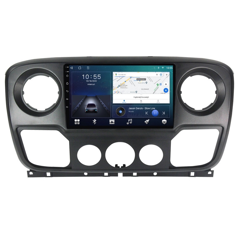Navigatie dedicata cu Android Renault Master III 2010 - 2019, 2GB RAM, Radio GPS Dual Zone, Display HD QLED 10" Touchscreen, Internet Wi-Fi si slot SIM 4G, Bluetooth, MirrorLink, USB