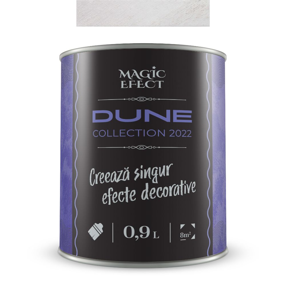 Vopsea decorativa cu efect de dune de nisip, Magic Efect Dune Absolute White, pe baza de apa, 0.9 l