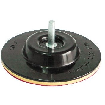 SUPORT DISC ABRAZIV AUTO-ADEZIV GUMAT CU TIJA / 125MM