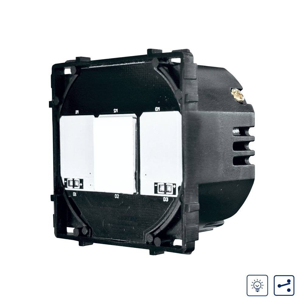Modul Intrerupator Simplu cu Variator, Cap Scara/Cruce cu Touch LUXION