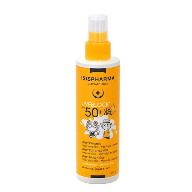 Spray cu protectie solara pentru copii Isispharma UVEBLOCK SPF 50+ KIDS, 200 ml