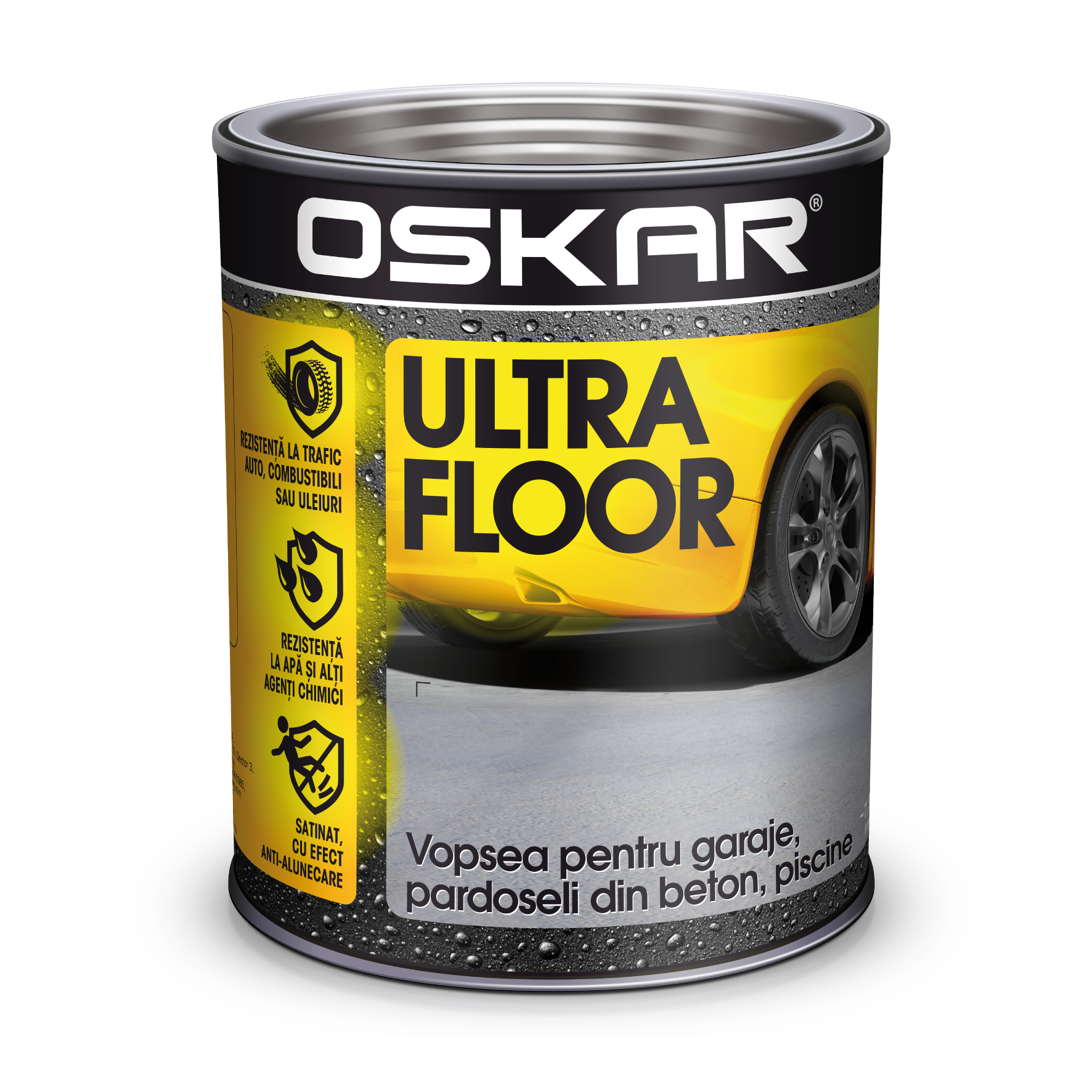 Vopsea beton / piscina Oskar Ultra Floor, carbon grey, interior/exterior, 0.75 l