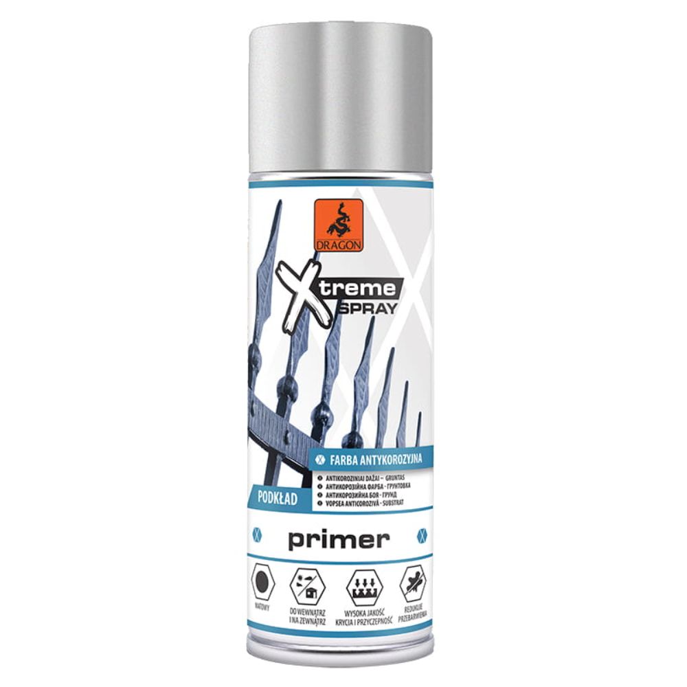 Vopsea spray anticoroziv universala Dragon Xtreme, gri RAL 7040, mat, interior/exterior, 400 ml