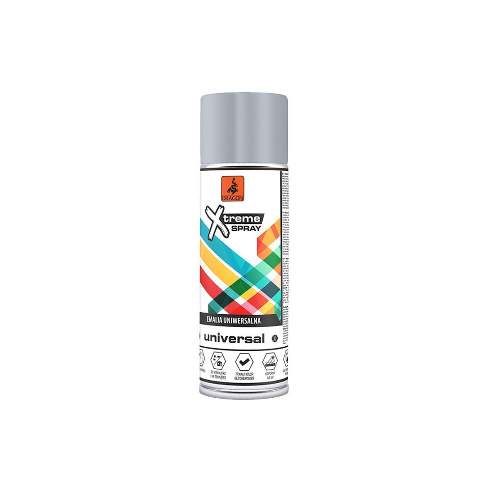 Vopsea spray universala Dragon Xtreme, gri deschis RAL 7035, lucios, interior/exterior, 400 ml