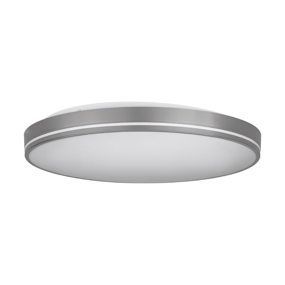 Plafoniera Orotava D395, plastic, LED, 2 x 11 W, alb si argintiu, 39.5 cm
