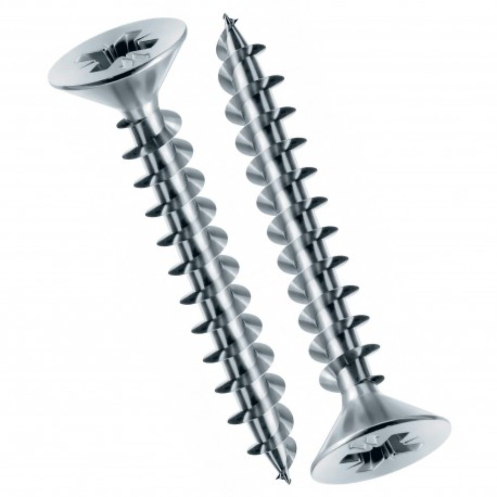 Surub pentru lemn cap inecat Teko, otel zincat alb, 3.5 x 18 mm
