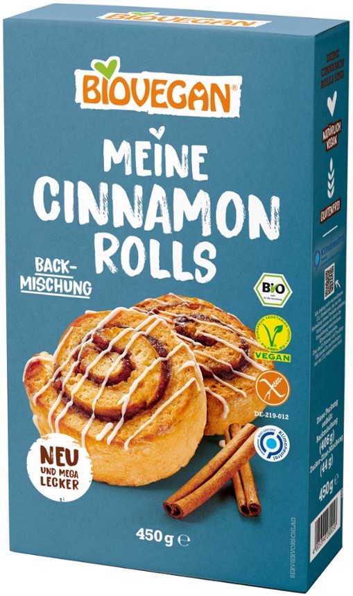 Mix bio pentru rulouri cu scortisoara, vegan, 450g Biovegan