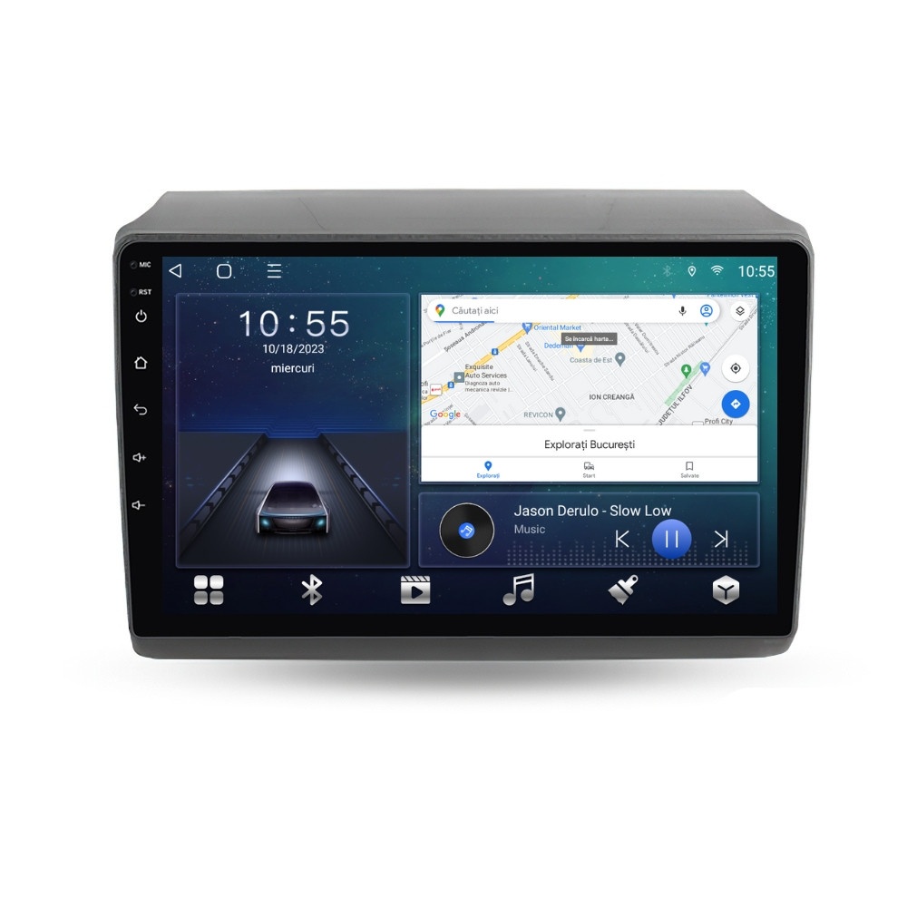 Navigatie dedicata cu Android Fiat Ducato 2006 - 2022 cu navigatie originala, 2GB RAM, Radio GPS Dual Zone, Display HD QLED 9" Touchscreen, Internet Wi-Fi si slot SIM 4G, Bluetooth, MirrorLink, USB
