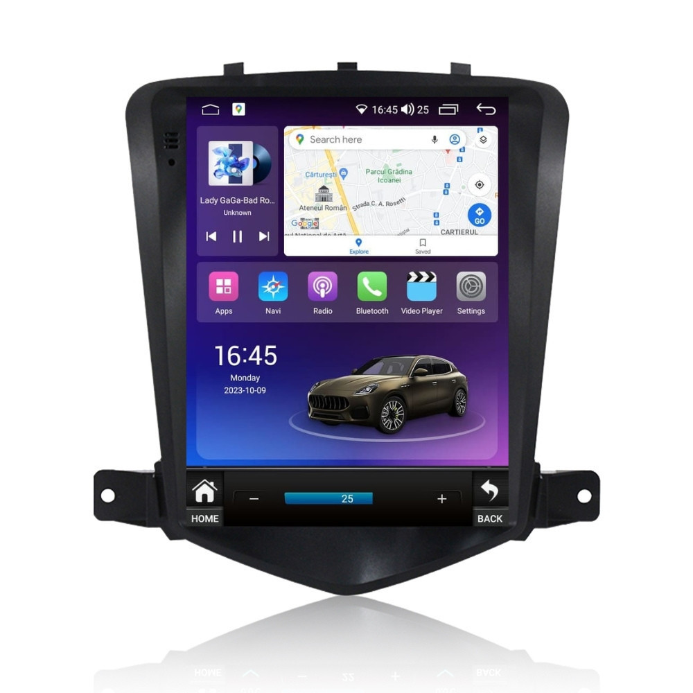 Navigatie dedicata cu Android tip tesla Chevrolet Cruze 2008 - 2013, 4GB RAM, Radio GPS Dual Zone, Touchscreen IPS 9.7" HD, Internet Wi-Fi si slot SIM 4G, Bluetooth, MirrorLink, USB