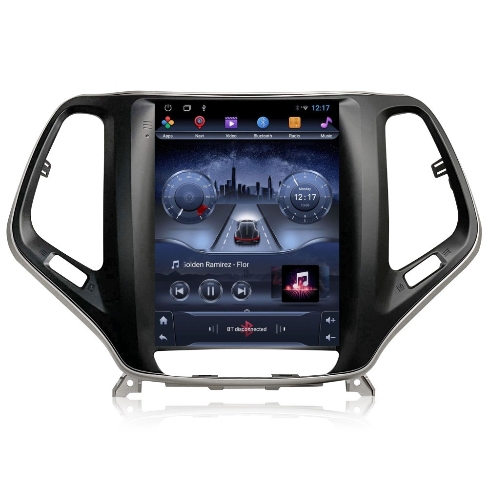 Navigatie dedicata cu Android tip tesla Jeep Cherokee V 2014 - 2019, 2GB RAM, Radio GPS Dual Zone, Touchscreen IPS 9.7" HD, Internet Wi-Fi, Bluetooth, MirrorLink, USB