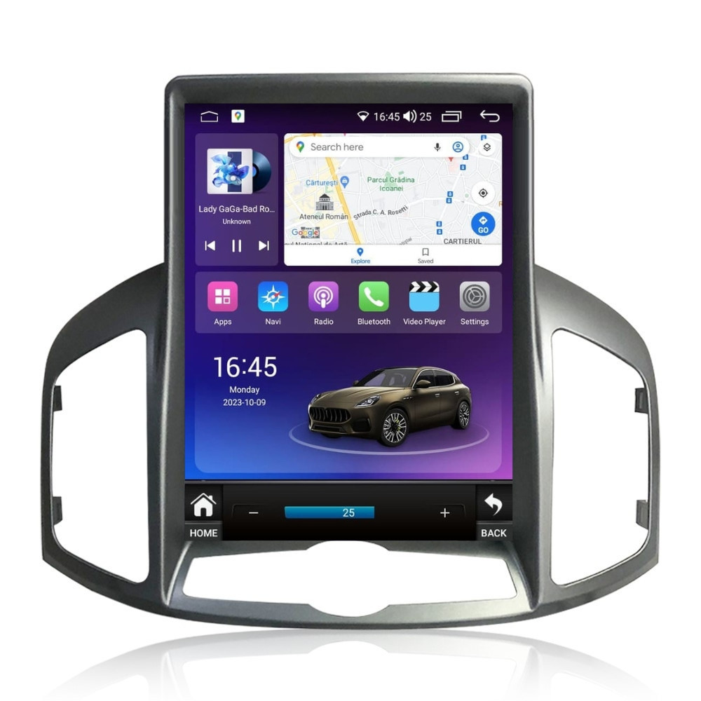 Navigatie dedicata cu Android tip tesla Chevrolet Captiva 2011 - 2016, 4GB RAM, Radio GPS Dual Zone, Touchscreen IPS 9.7" HD, Internet Wi-Fi si slot SIM 4G, Bluetooth, MirrorLink, USB