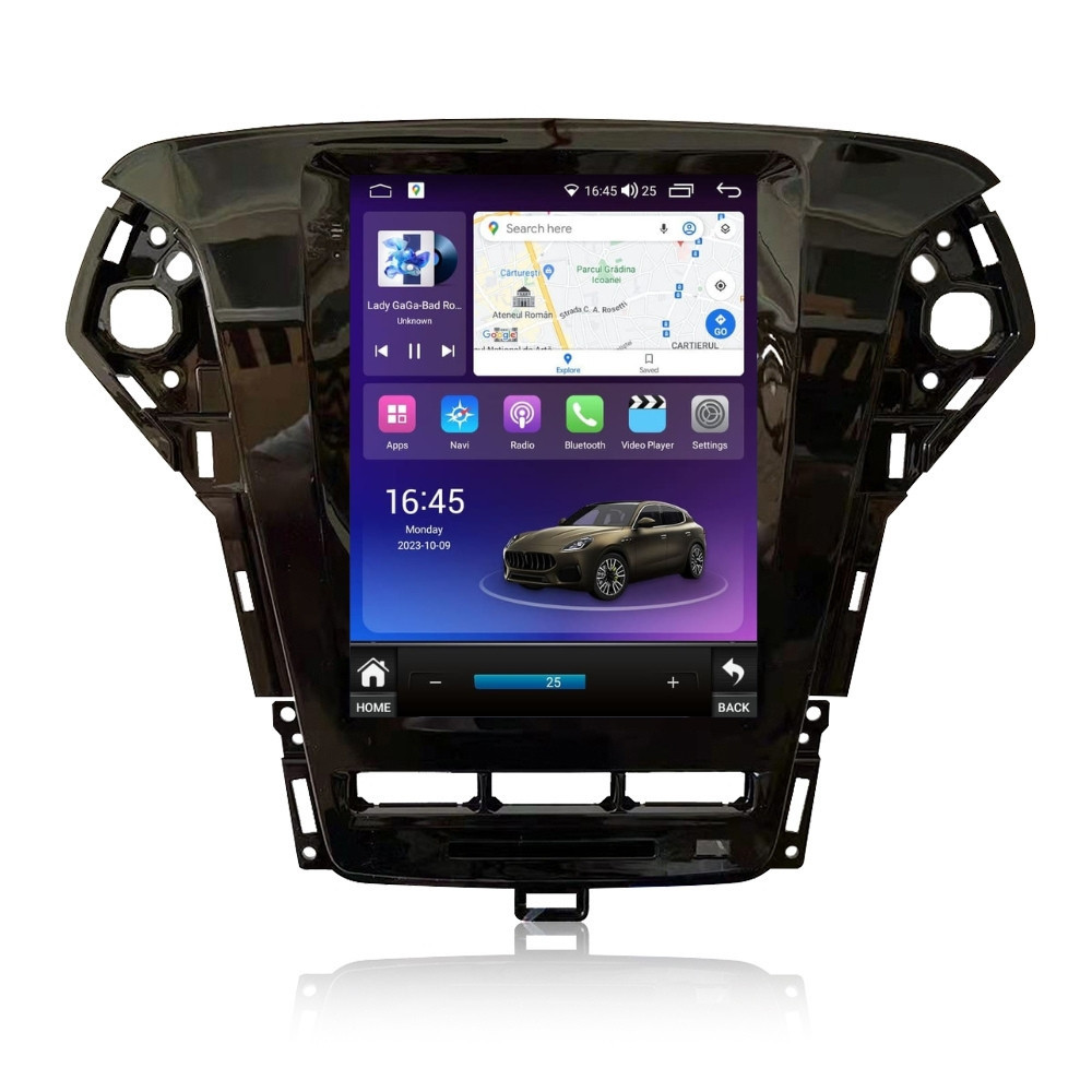 Navigatie dedicata cu Android tip tesla Ford Mondeo IV 2011 - 2014, 4GB RAM, Radio GPS Dual Zone, Touchscreen IPS 9.7" HD, Internet Wi-Fi si slot SIM 4G, Bluetooth, MirrorLink, USB