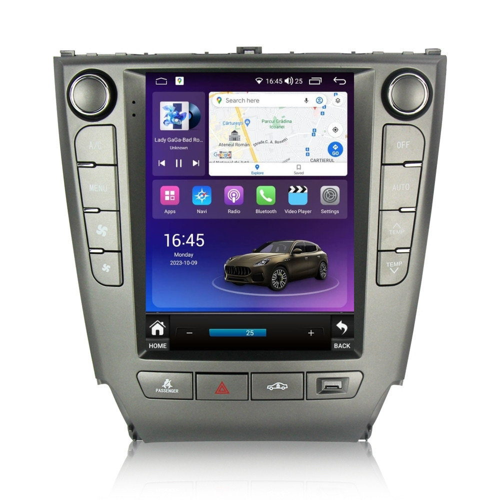 Navigatie dedicata cu Android tip tesla Lexus IS 2005 - 2013, 4GB RAM, Radio GPS Dual Zone, Touchscreen IPS 9.7" HD, Internet Wi-Fi si slot SIM 4G, Bluetooth, MirrorLink, USB