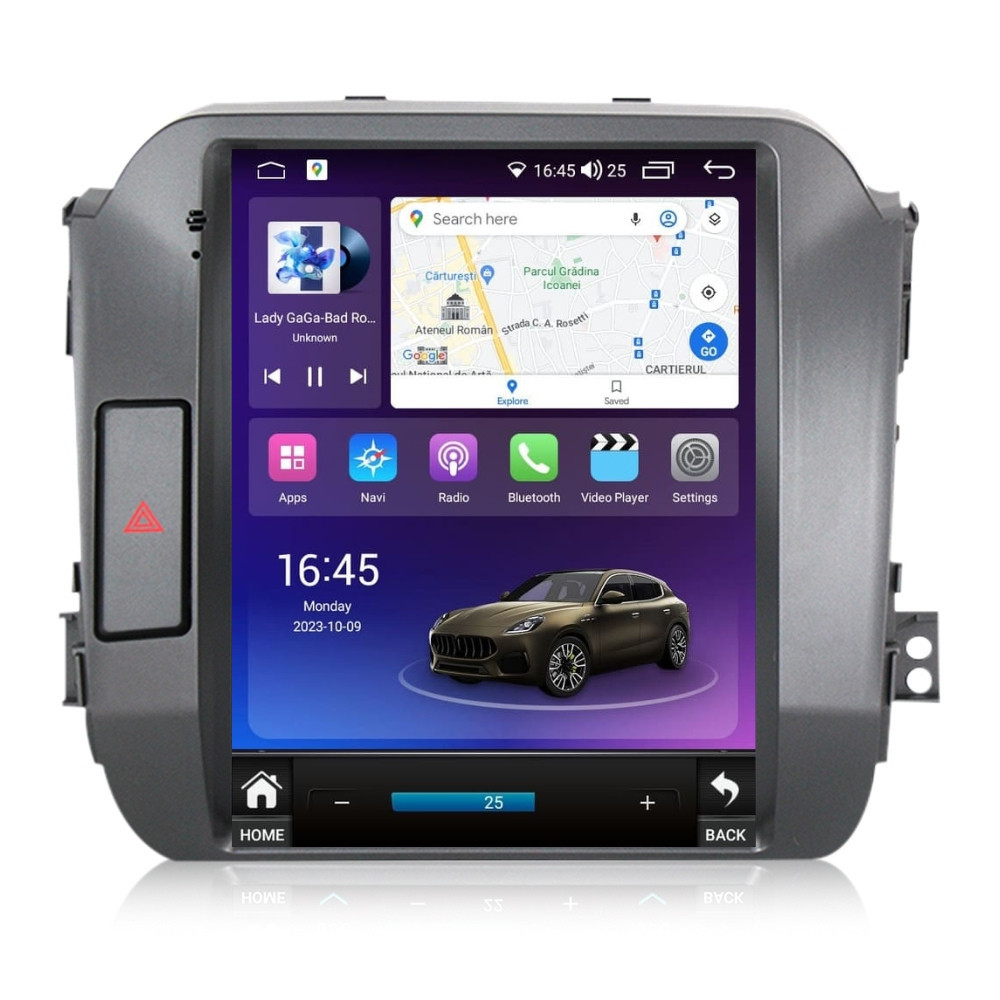 Navigatie dedicata cu Android tip tesla Kia Sportage 2010 - 2016, 4GB RAM, Radio GPS Dual Zone, Touchscreen IPS 9.7" HD, Internet Wi-Fi si slot SIM 4G, Bluetooth, MirrorLink, USB