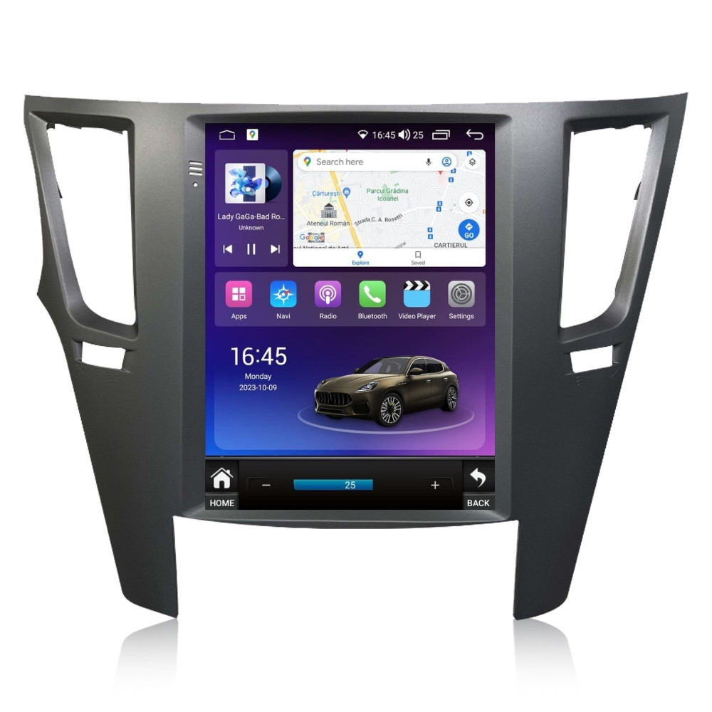 Navigatie dedicata cu Android tip tesla Subaru Subaru Outback / Legacy 2009 - 2014, 4GB RAM, Radio GPS Dual Zone, Touchscreen IPS 9.7" HD, Internet Wi-Fi si slot SIM 4G, Bluetooth, MirrorLink, USB
