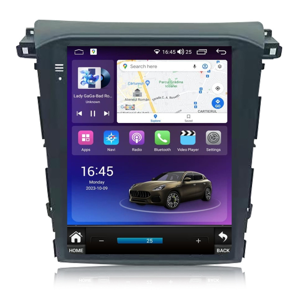 Navigatie dedicata cu Android tip tesla Subaru Forester 2018 - 2021, 4GB RAM, Radio GPS Dual Zone, Touchscreen IPS 9.7" HD, Internet Wi-Fi si slot SIM 4G, Bluetooth, MirrorLink, USB