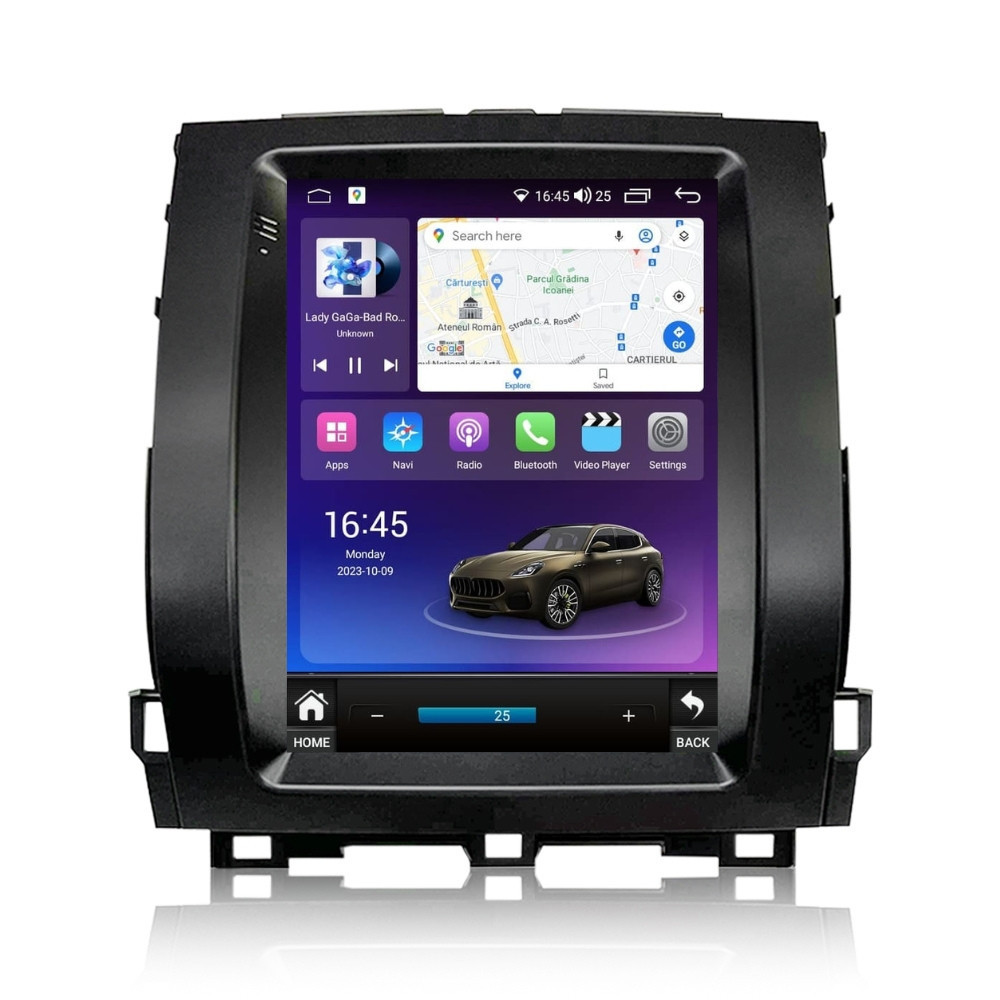 Navigatie dedicata cu Android tip tesla Toyota Land Cruiser Prado J120 2002 - 2010, 4GB RAM, Radio GPS Dual Zone, Touchscreen IPS 9.7" HD, Internet Wi-Fi si slot SIM 4G, Bluetooth, MirrorLink, USB