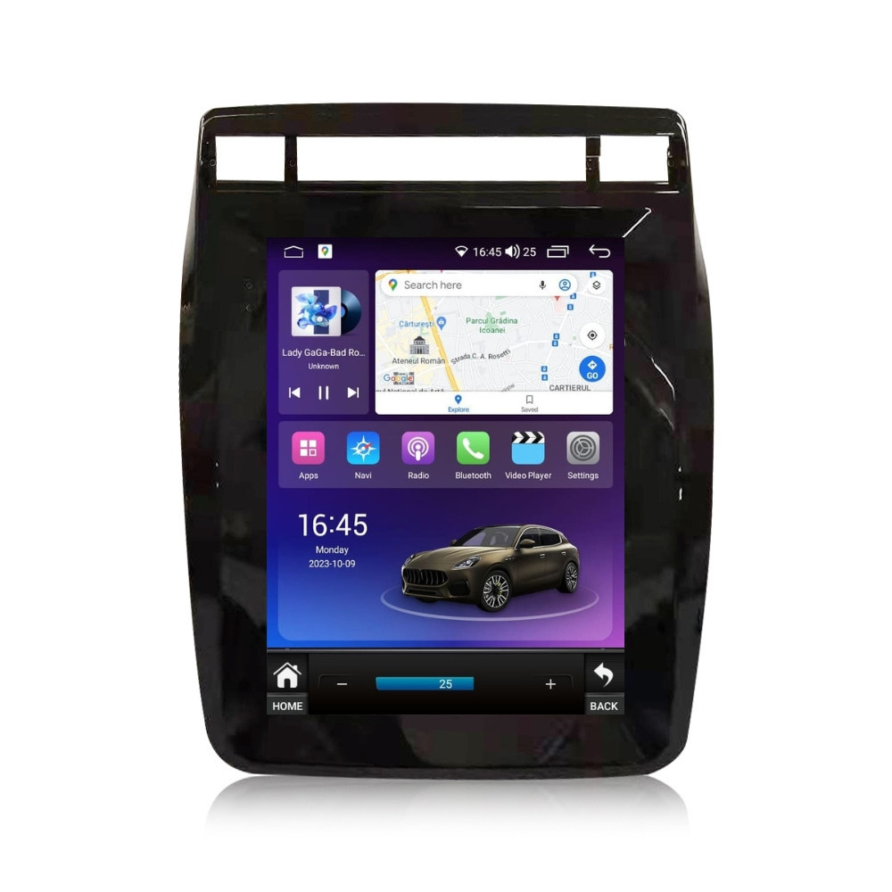 Navigatie dedicata cu Android tip tesla VW Touareg 7P 2010 - 2018, 4GB RAM, Radio GPS Dual Zone, Touchscreen IPS 9.7" HD, Internet Wi-Fi si slot SIM 4G, Bluetooth, MirrorLink, USB