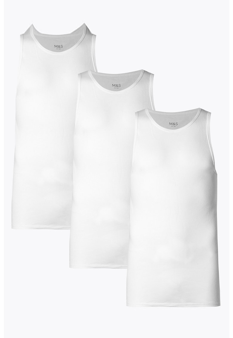 Set de 3 topuri - Alb