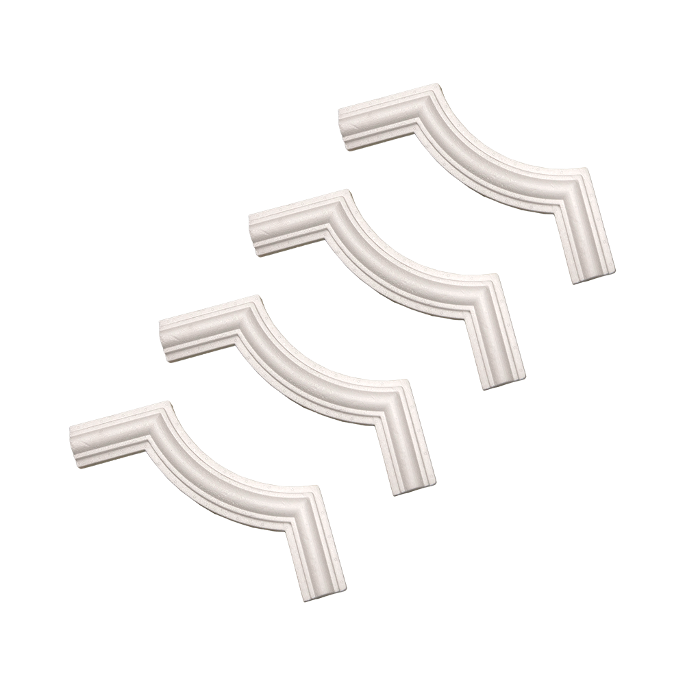 Bagheta decorativa sfert de cerc I40, polistiren, alb, 4 buc/set