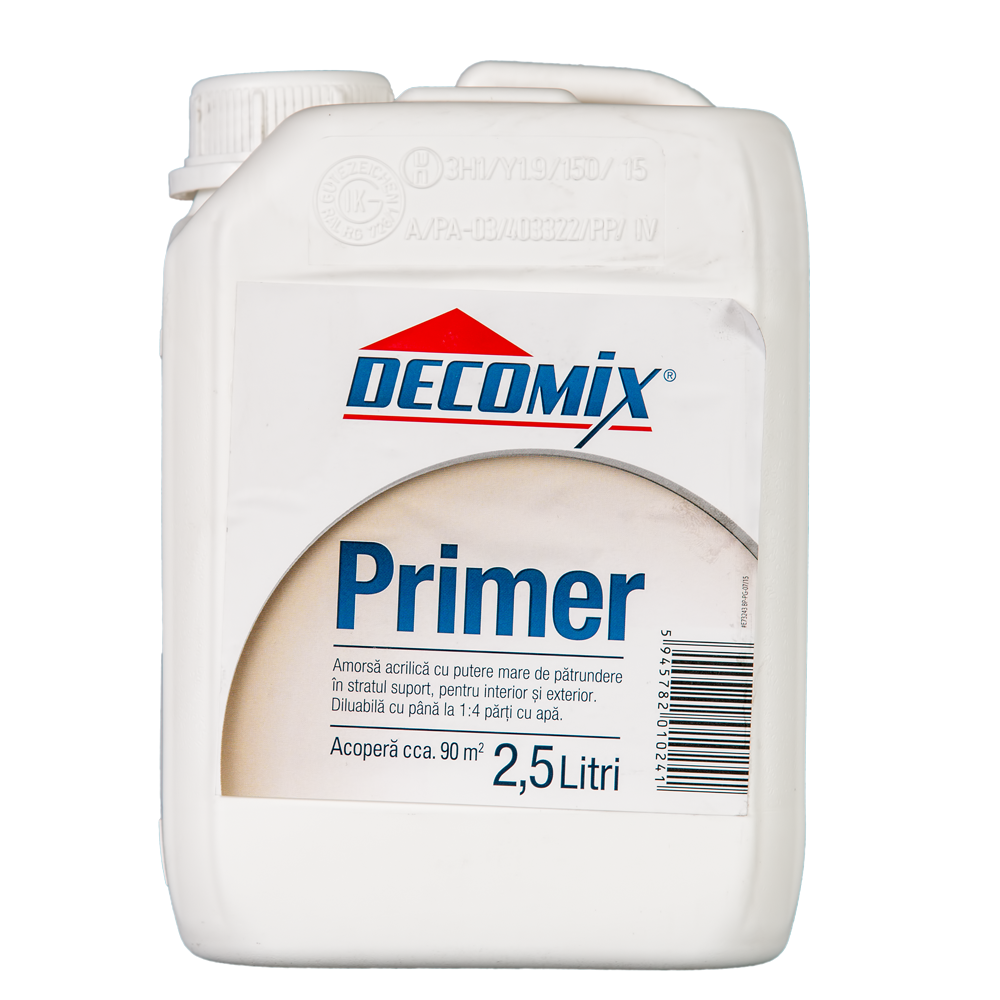 Amorsa acrilica diluabila cu apa, Decomix Primer, interior/exterior, 2.5 L