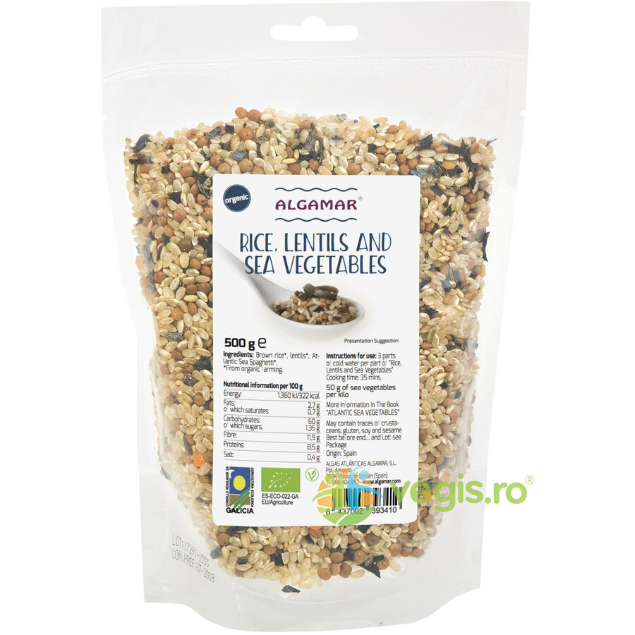 Orez si Linte cu Alge Sea Spaghetti Ecologic/Bio 500g