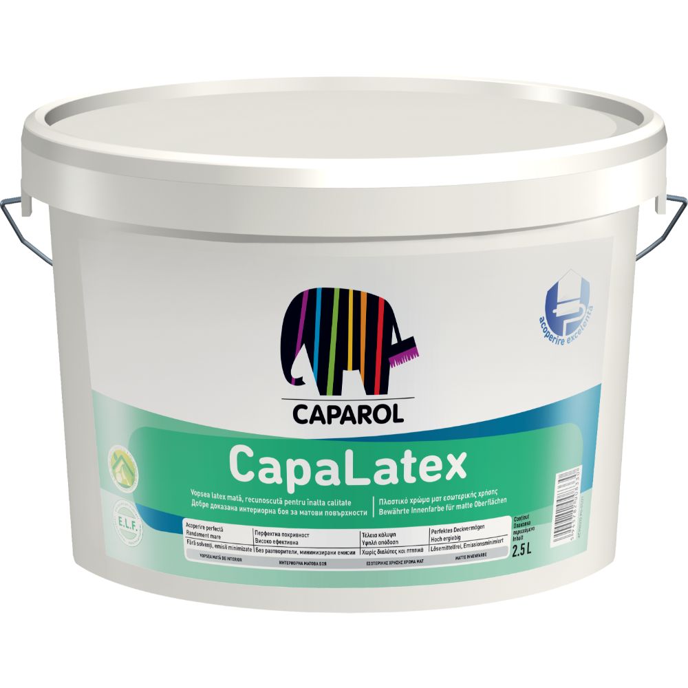 Baza de colorare Caparol CapaLatex B1, interior, alb, 2.5 l