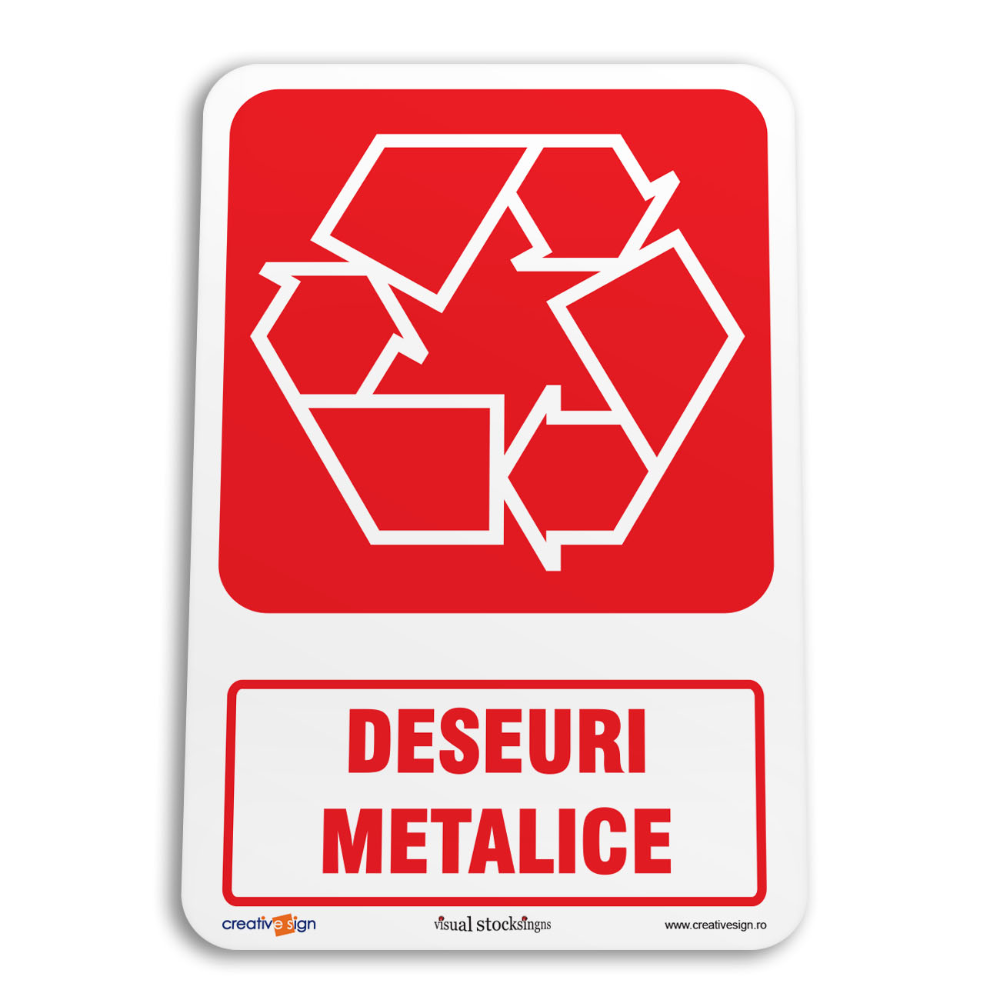 Indicator autocolant Deseuri metalice, PVC, 20 x 30 cm