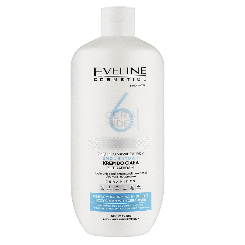 Crema de corp hidratanta pentru pielea uscata sau foarte uscata Eveline Cosmetics 6 Ceramides, 350 ml