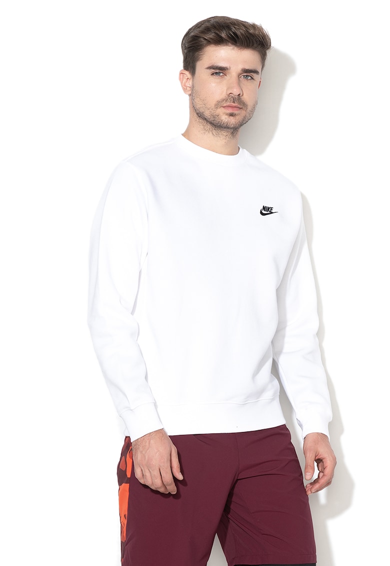 Bluza de trening cu decolteu la baza gatului Sportswear369 - Alb