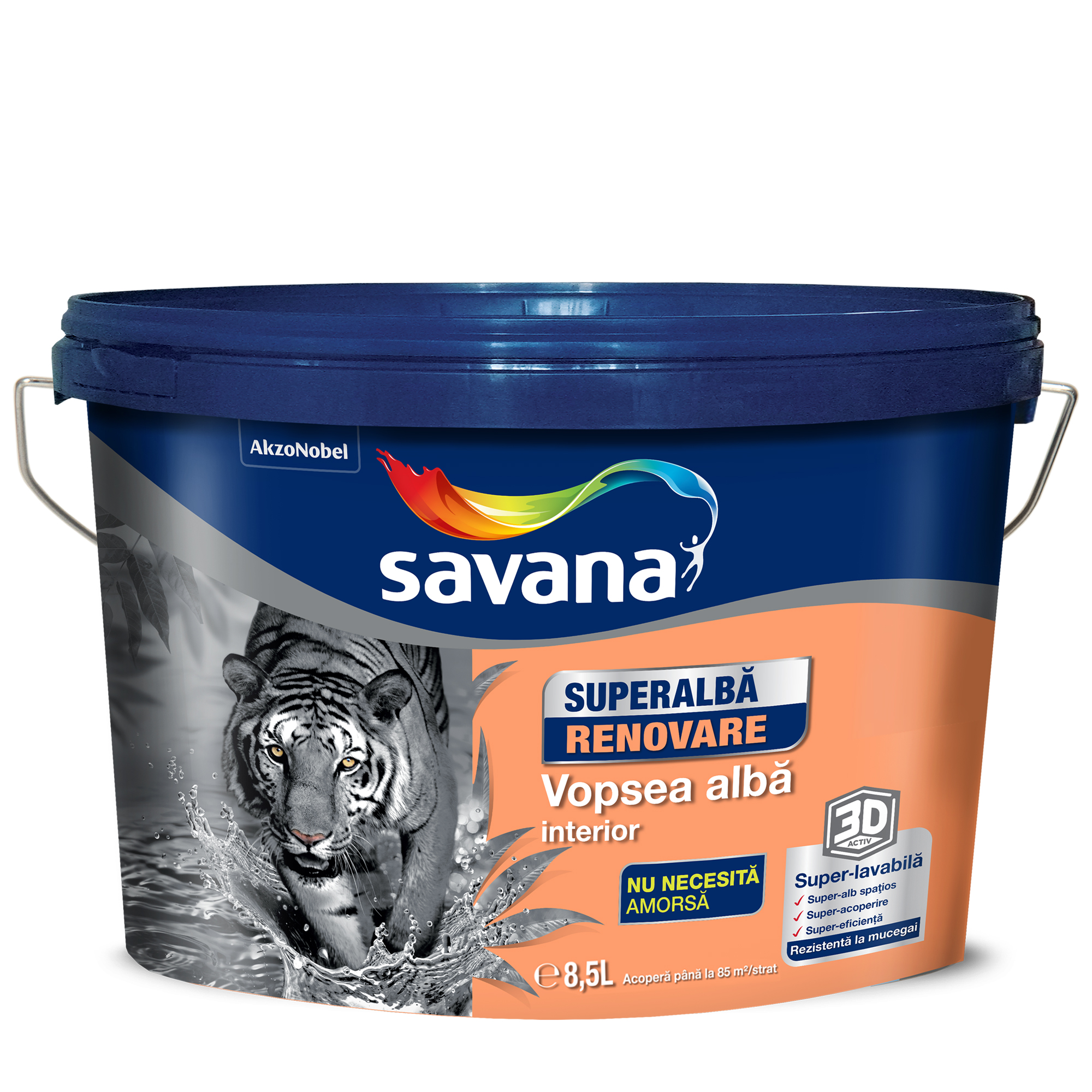 Vopsea superlavabila Savana superalba renovare, interior, 8.5 l