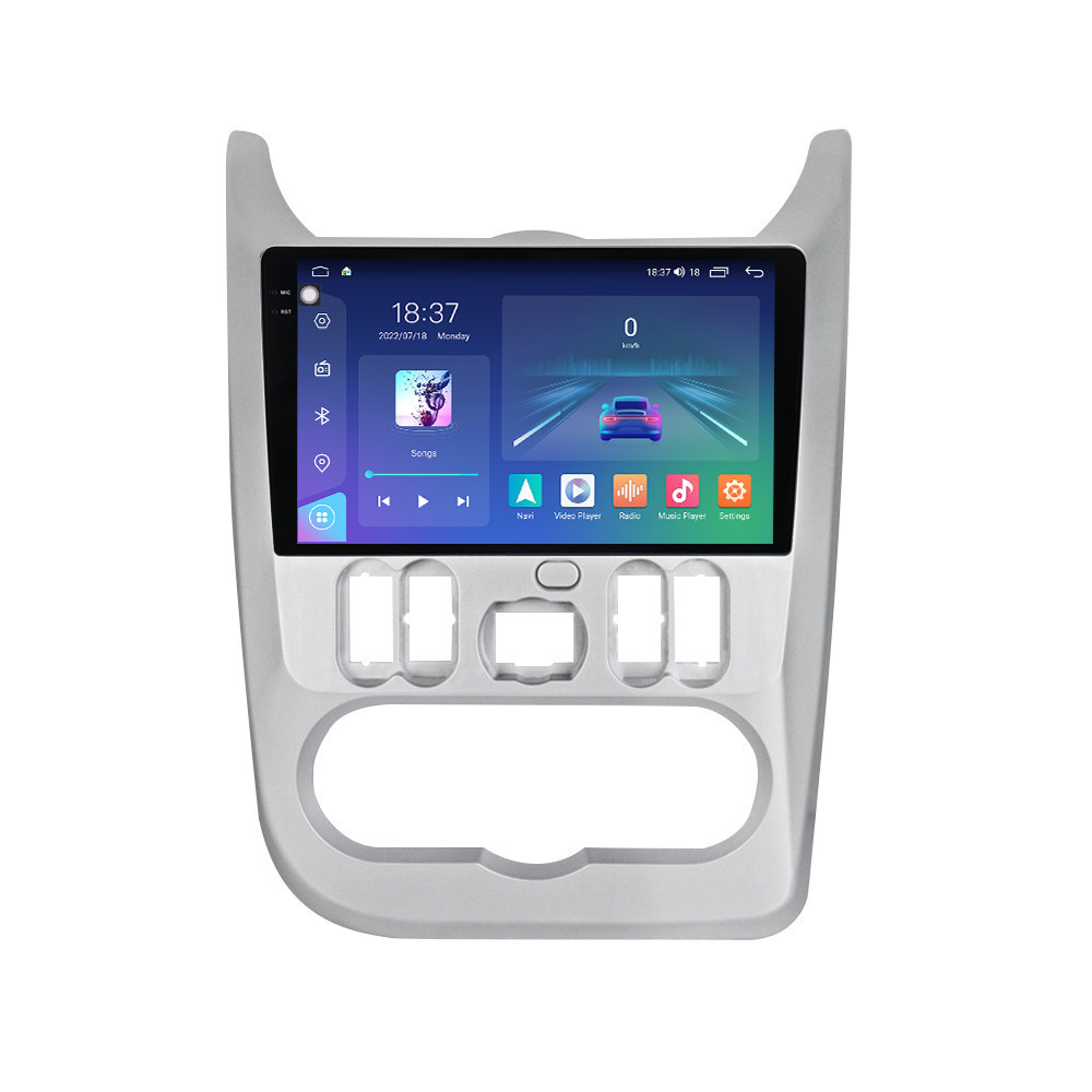 Navigatie dedicata cu Android Dacia Sandero I 2008 - 2013, 4GB RAM, Radio GPS Dual Zone, Display 2K QLED 9.5" Touchscreen, Internet Wi-Fi si slot SIM 4G, Bluetooth, MirrorLink, USB